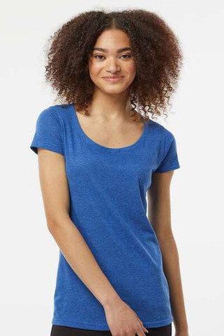 Tultex 243 - Camiseta de mujer con cuello redondo Poly-Rich