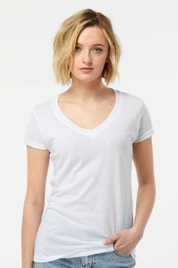 Tultex 244 - Womens Poly-Rich V-Neck T-Shirt