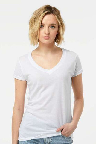 Tultex 244 - Camiseta de cuello en V de mujer Poly-Rich