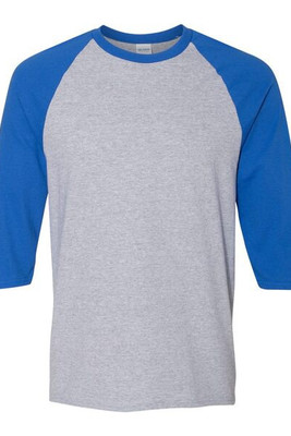 Gildan 5700 - Remera de algodón grueso manga raglán tres cuartos