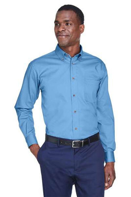 Harriton M500 - Men's Easy Blend Long-Sleeve Twill Shirt with Stain-Release