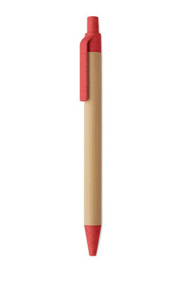 ITEA COLOUR Push button ball pen in bamboo - GiftRetail MO2635