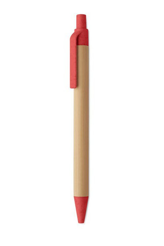 ITEA COLOUR Push button ball pen in bamboo - GiftRetail MO2635