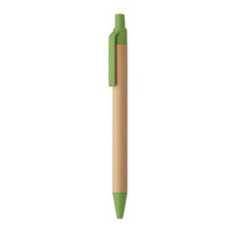 ITEA COLOUR Push button ball pen in bamboo - GiftRetail MO2635