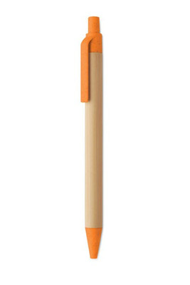 ITEA COLOUR Push button ball pen in bamboo - GiftRetail MO2635
