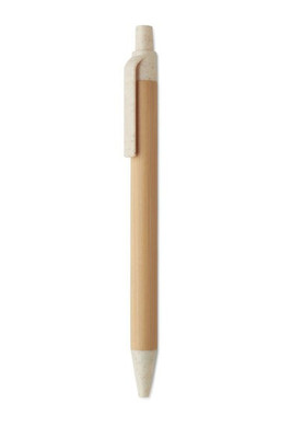 ITEA COLOUR Push button ball pen in bamboo - GiftRetail MO2635