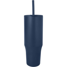Gobelet isotherme Brady 900 ml certifié RCS avec paille en silicone - EgotierPro 100867