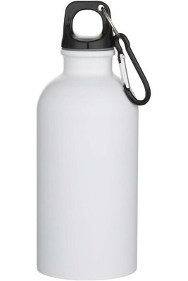 Oregon 400 ml matte RCS recycled single wall stainless steel water bottle with carabiner - EgotierPro 100871