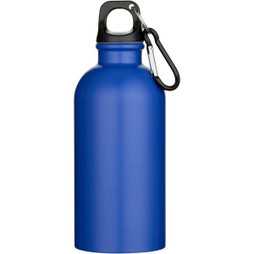 Bouteille d’eau Oregon de 400 ml à simple paroi avec finition MATE, en acier inoxydable recyclé certifié RCS avec mousqueton - EgotierPro 100871