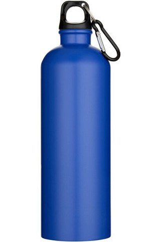 Bouteille d’eau Oregon de 750 ml en acier inoxydable à simple paroi certifiée RCS, recyclé mat avec mousqueton - EgotierPro 100872