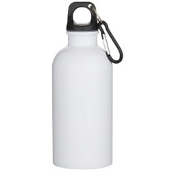 EgotierPro 100873 - Oregon 400 ml sublimation RCS recycled single wall stainless steel water bottle with carabiner