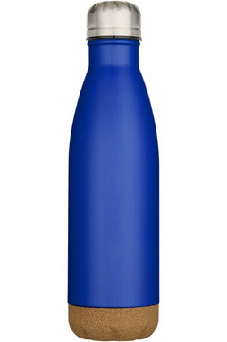 Cove 500 ml doppelwandige, vakuumisolierte Trinkflasche aus Edelstahl mit Korkdetails - EgotierPro 100892