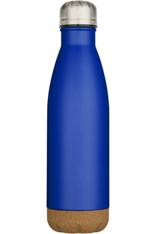 Cove 500 ml double wall vacuum insulated stainless steel water bottle with cork details - EgotierPro 100892