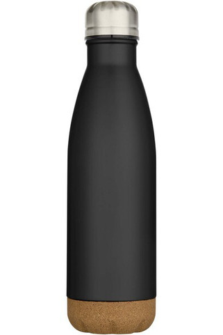 Cove 500 ml double wall vacuum insulated stainless steel water bottle with cork details - EgotierPro 100892