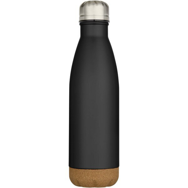 Cove 500 ml doppelwandige, vakuumisolierte Trinkflasche aus Edelstahl mit Korkdetails - EgotierPro 100892