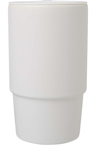 Carter 450 ml ceramic mug with plastic lid - EgotierPro 100896