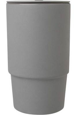 Carter 450 ml ceramic mug with plastic lid - EgotierPro 100896