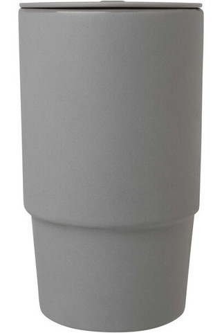 Carter 450 ml ceramic mug with plastic lid - EgotierPro 100896