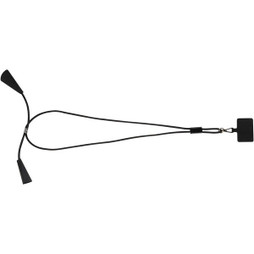 EgotierPro 124453 - Funi recycled plastic smartphone lanyard with built-in data sync and 100W fast charge 5-in-1 cable