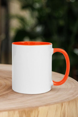 White Ceramic Mug with Color Inside - Egotier White Ceramic Mug with Color Inside