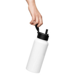 Bouteille deau en acier inoxydable avec paille - Egotier 788
