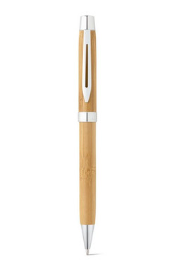 Egotier 91789 - Bamboo ballpoint pen with clip and twist mechanism