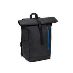 Egotier 92571 - Roll top backpack with a zip system design that allows the top to be rolled up to fit the volume of the backpack, made from 600D recycled polyester