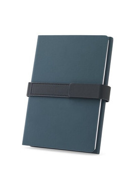 Egotier 93654 - A5 Notizbuch aus PU (50% recycelt) mit zwei Blöcken: linierte Seiten und unlinierte Seiten