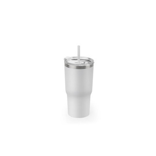 Gobelet de voyage compact en acier inoxydable (91% recyclé) avec double paroi isolée sous vide et finition mate 600 mL - Egotier 94372