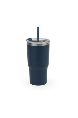 Egotier 94372 - Kompakter Reisebecher aus Edelstahl (91 % recycelt) mit vakuumisolierter Doppelwand und matter Oberfläche 600 ml