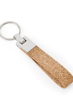 Egotier 95106 - Set consisting of a ballpoint and key ring, both in metal and cork