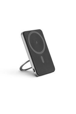 Egotier 97142 - Magnetische Powerbank mit 5000 mAh und superschnellem kabellosem Ladegerät (15 W) aus recyceltem ABS (100% rABS) mit Ständer