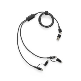 Supersnelle 6-in-1 USB-kabel van aluminium en gerecycled PET - Egotier 97146