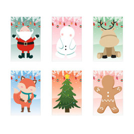 Set of six sheets with Christmas figures and 3 sheets of stickers - Egotier 98154