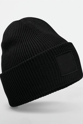 Beechfield B336R - Beanie with wide turn-up and matching patch