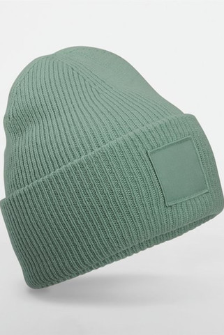 Beechfield B336R - Beanie with wide turn-up and matching patch