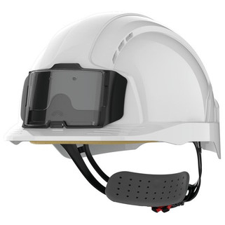 JSP JSAJB173 - EVOLite® safety helmet with badge holder, ventilated, rack and pinion fastening