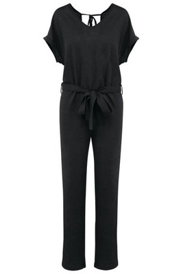 Spasso SP5004 - Combinaison en maille manches courtes en lin femme