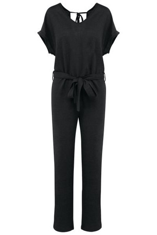 Spasso SP5004 - Combinaison en maille manches courtes en lin femme