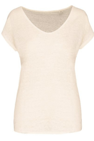 Spasso SP321 - Ladies V-neck linen t-shirt