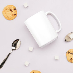 White Glossy Mug 15 oz - Egotier 19-4830