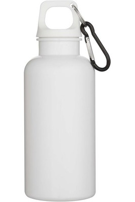 Oregon 400 ml solid colour RCS recycled plastic water bottle with carabiner  - EgotierPro 100863