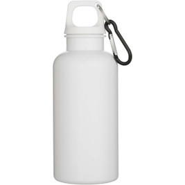 Oregon 400 ml solid colour RCS recycled plastic water bottle with carabiner  - EgotierPro 100863