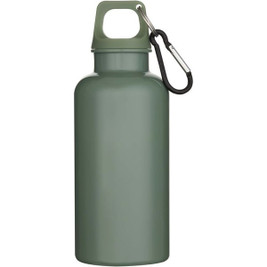 Oregon 400 ml solid colour RCS recycled plastic water bottle with carabiner  - EgotierPro 100863