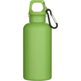 Oregon 400 ml solid colour RCS recycled plastic water bottle with carabiner  - EgotierPro 100863