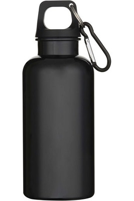 Oregon 400 ml solid colour RCS recycled plastic water bottle with carabiner  - EgotierPro 100863