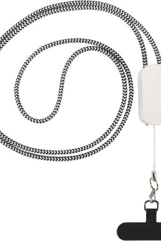 Anser recycled plastic smartphone lanyard with 27W 5-in-1 built-in cable - EgotierPro 124494
