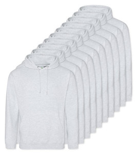 Pack of 10 AWDis Just Hoods JH001 - Unisex Cozy Hooded Sweatshirt for All Seasons