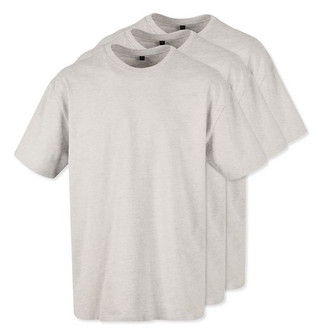 Build Your Brand BY102x3 - T-Shirt Oversize Uomo in Cotone Senza Etichetta