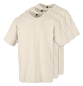 Build Your Brand BY102x3 - Класическа удобна широка памучна тениска за мъже